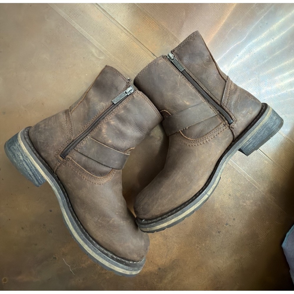 Harley-Davidson Women's Size 9 Brown Leather Waterproof Motorcycle Boots D87158 - Picture 2 of 12